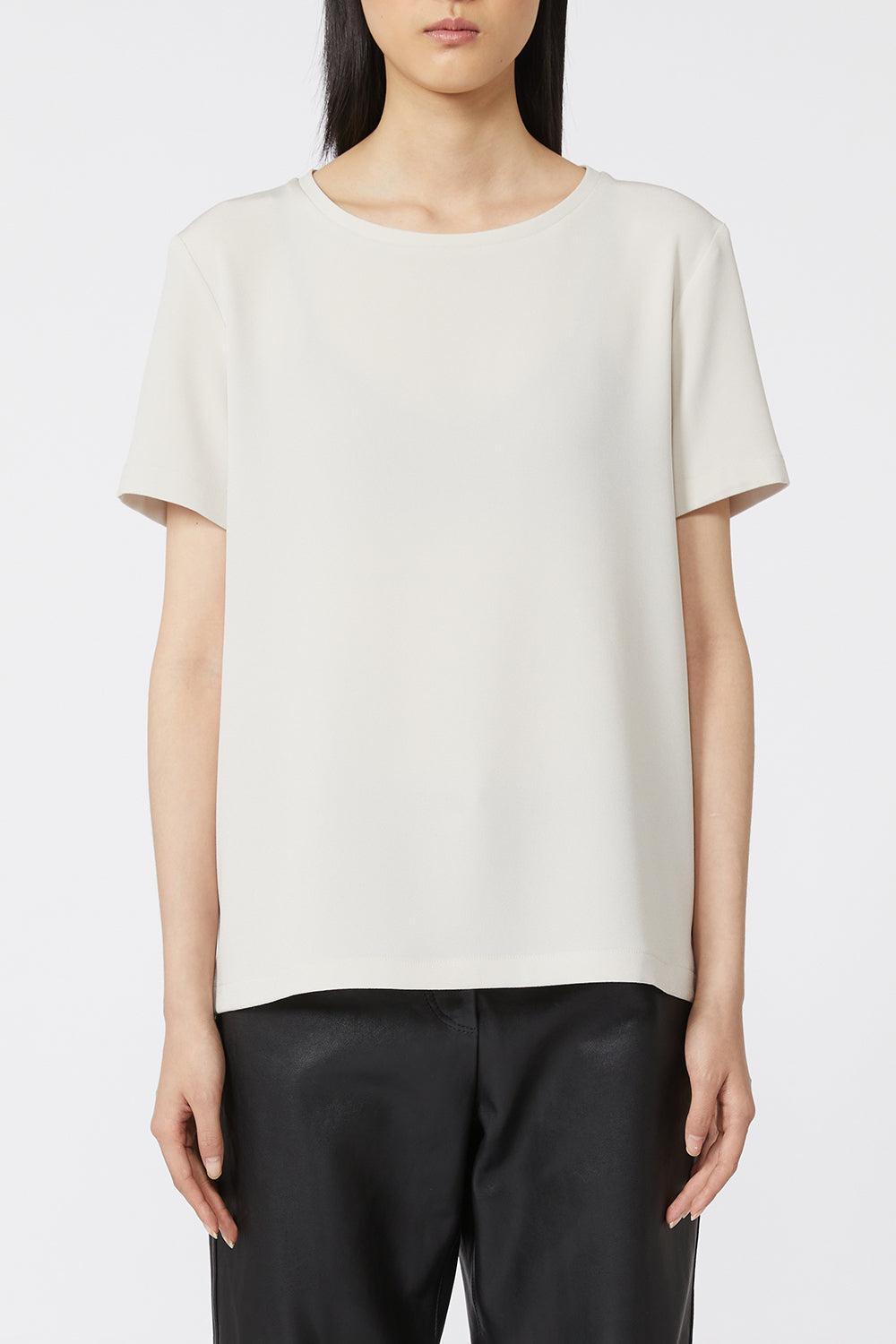 Three Quarter Sleeve T-Shirt - White-WHITE-2-CLOTHINGTOPT-SHIRT-MAX MARA
