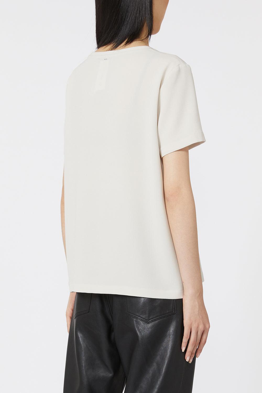 Three Quarter Sleeve T-Shirt - White-WHITE-2-CLOTHINGTOPT-SHIRT-MAX MARA