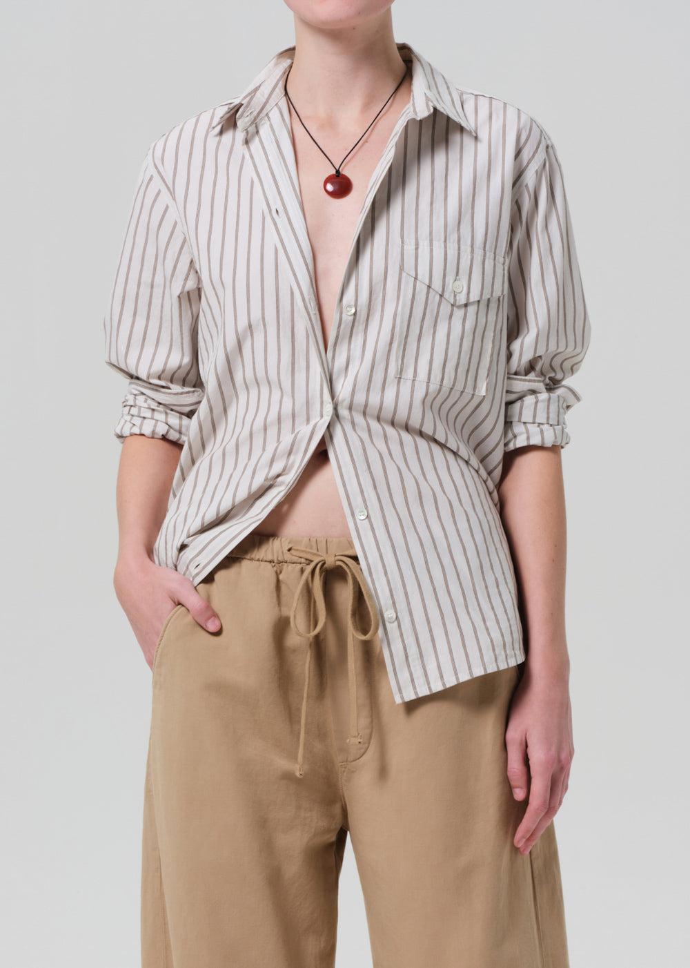 Shay Shirt - Alabaster Stripe-STRIPE-XS-CLOTHINGTOPBLOUSE-CITIZENS of HUMANITY