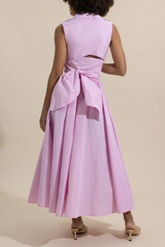 Draped Midi Dress-PINK-36-CLOTHINGDRESSCASUAL-PATOU