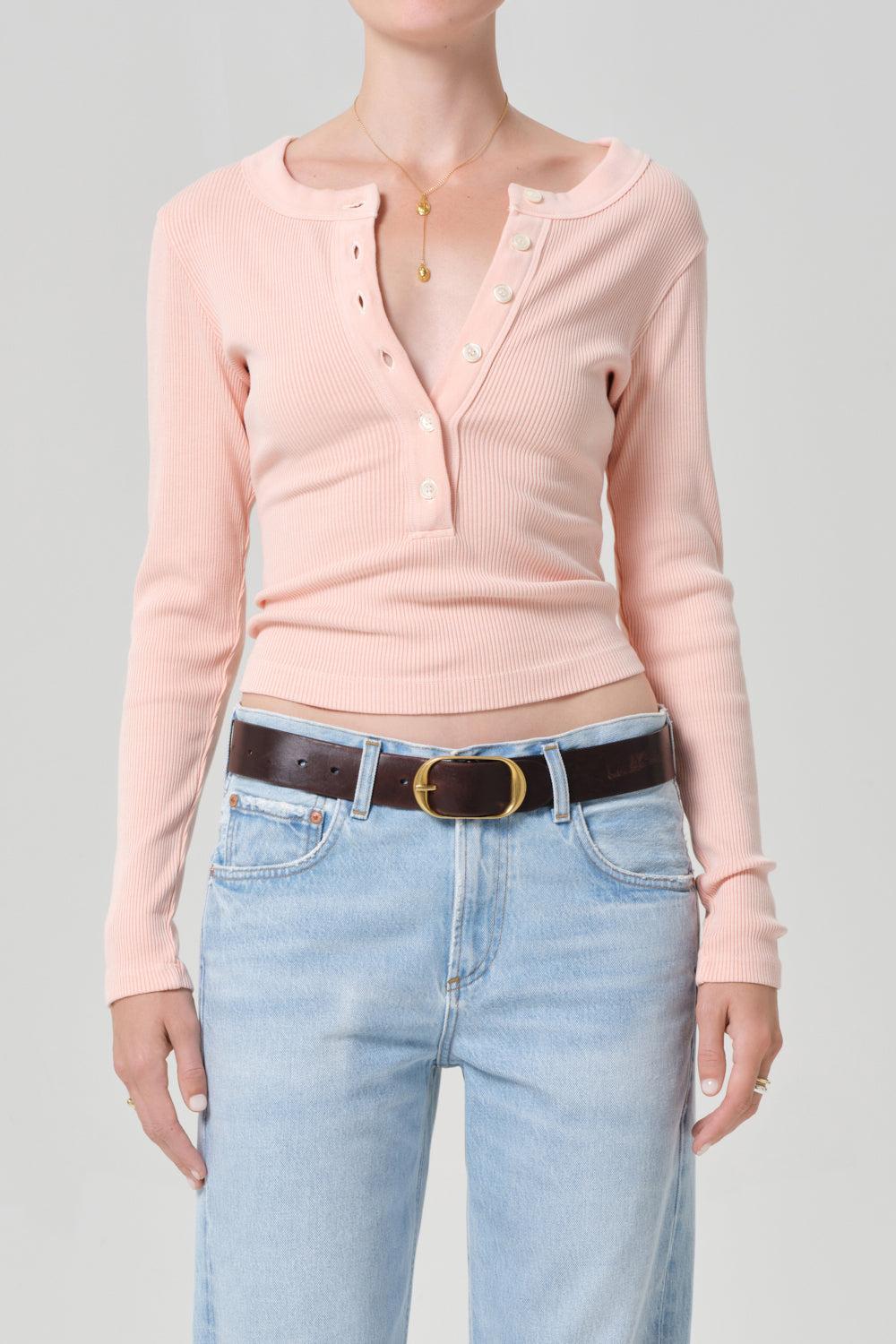 Varra Henley Tee-ORANGE-XS-CLOTHINGTOPKNITS-CITIZENS of HUMANITY
