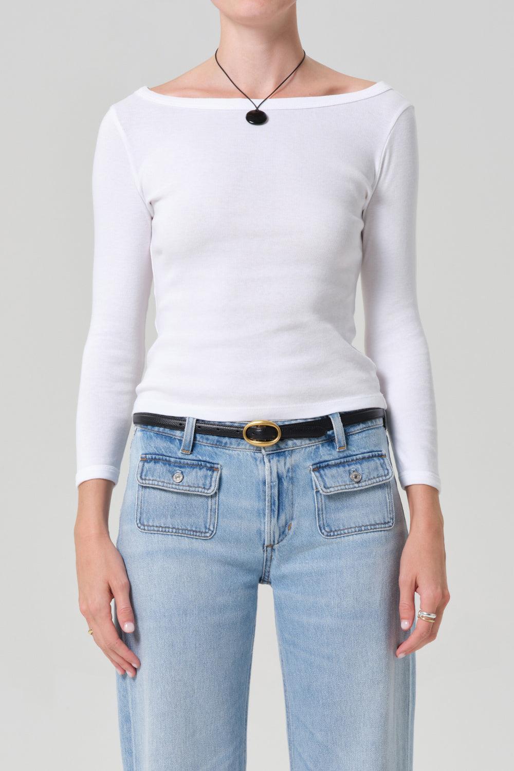 Boat Neck Slim Tee - White-WHITE-XS-CLOTHINGTOPT-SHIRT-CITIZENS of HUMANITY