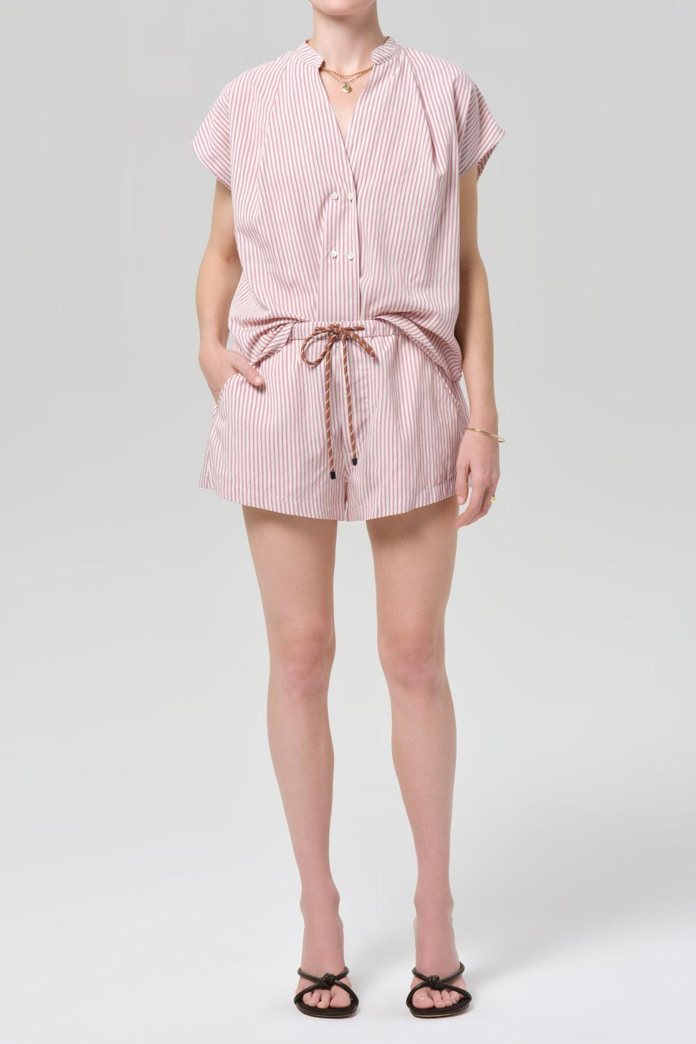 Penelope Blouse - Raspberry Stripe-STRIPE-XS-CLOTHINGTOPBLOUSE-CITIZENS of HUMANITY
