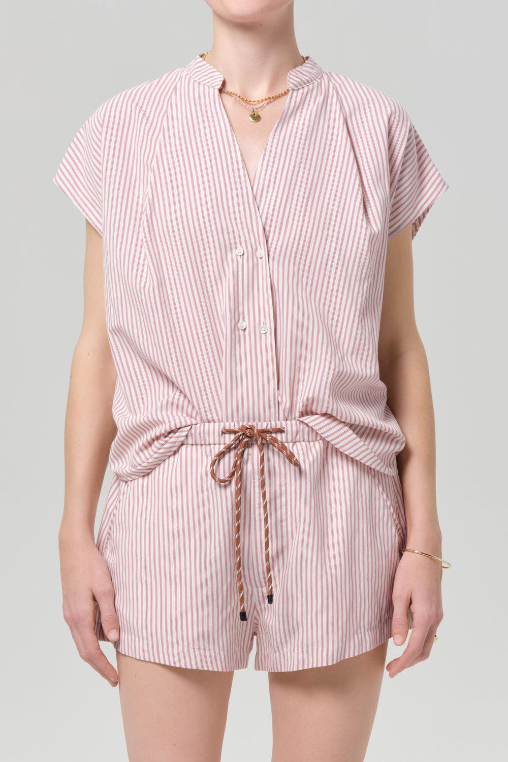 Penelope Blouse - Raspberry Stripe-STRIPE-XS-CLOTHINGTOPBLOUSE-CITIZENS of HUMANITY