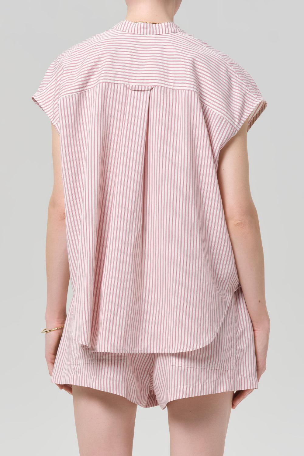 Penelope Blouse - Raspberry Stripe-STRIPE-XS-CLOTHINGTOPBLOUSE-CITIZENS of HUMANITY