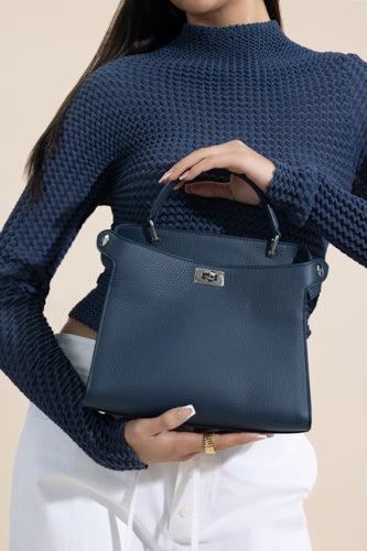 Lutece Mini Bag - Navy-BLUE-HANDBAGTOP HANDLE-MICHINO