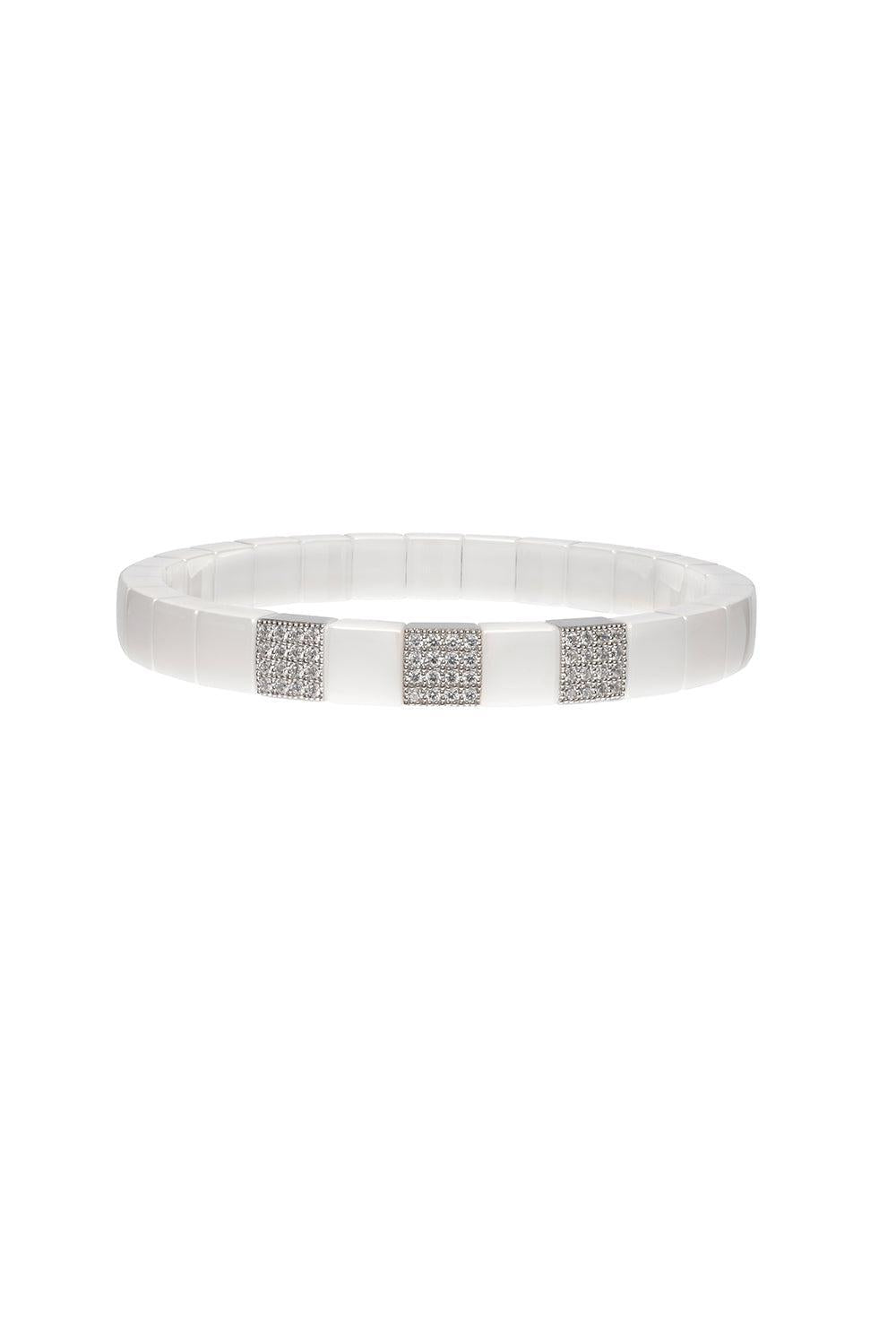 White Ceramic Scacco Bracelet-WHITE GOLD-JEWELRYFINE JEWELBRACELET O-ROBERTO DEMEGLIO