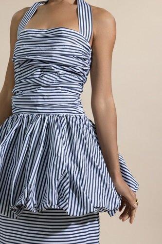 Bloomer Mini Dress-STRIPE-34-CLOTHINGDRESSCASUAL-PATOU