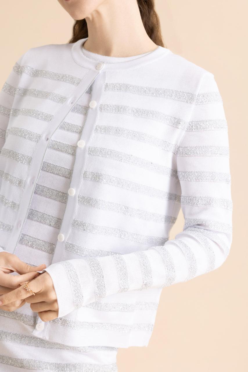 Crewneck Buttoned Cardigan-WHITE-38-CLOTHINGTOPCARDIGAN-MISSONI