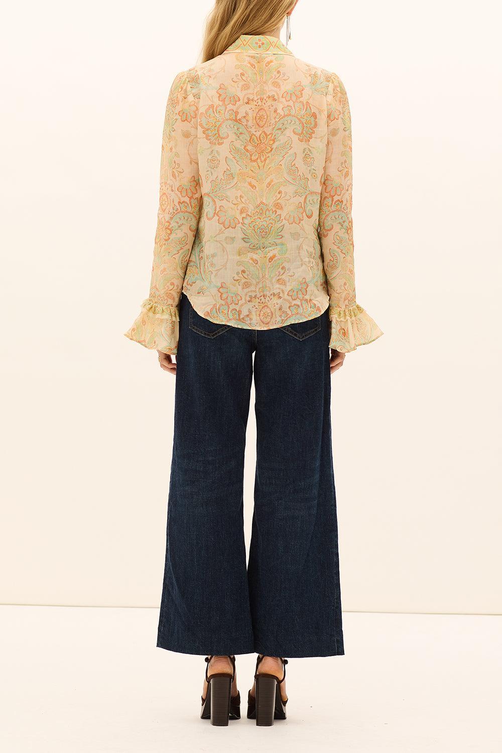 Fiordaliso Frill Blouse-MULTI-0-CLOTHINGTOPBLOUSE-KATE FORD