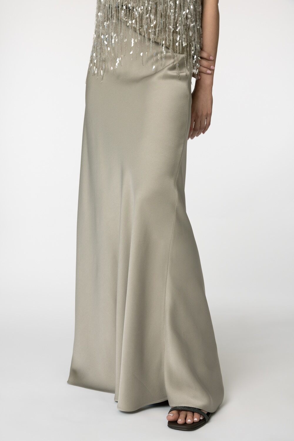 Column Skirt-SILVER-46-CLOTHINGSKIRTMIDI-BRUNELLO CUCINELLI