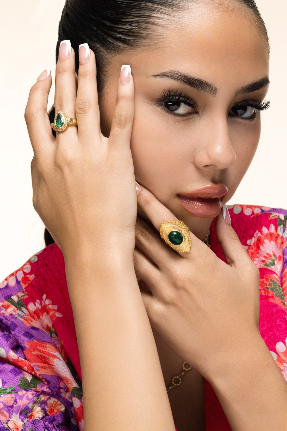 Emerald Pear Luminosity Ring-YELLOW GOLD-6.75-JEWELRYFINE JEWELRING-COOMI