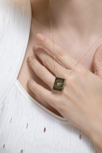 Scapular Eye Necklace-YELLOW GOLD-JEWELRYFINE JEWELNECKLACE O-CAROL KAUFFMANN