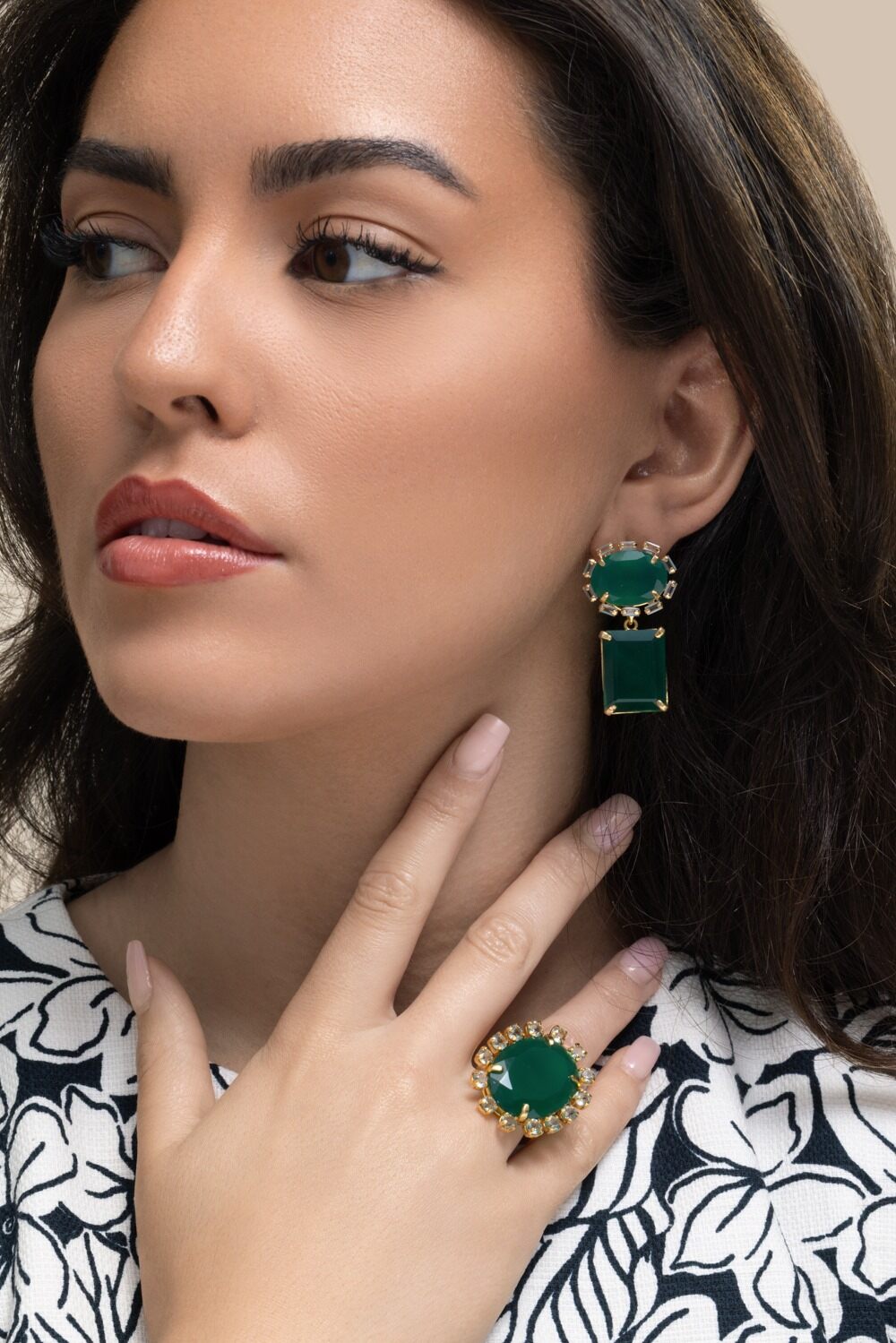 Onyx Amethyst Green Oval Ring-GREEN-6.25-JEWELRYBOUTIQUERING-BOUNKIT JEWELRY