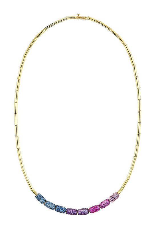 Sapphire Barrel Necklace-YELLOW GOLD-18-JEWELRYFINE JEWELNECKLACE O-EMILY P WHEELER