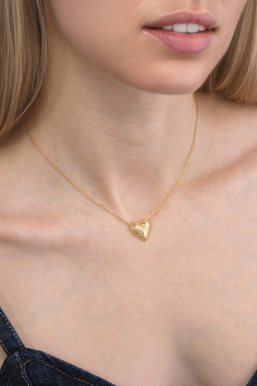 Heart Ripple Necklace-YELLOW GOLD-16-JEWELRYFINE JEWELNECKLACE O-EMILY P WHEELER