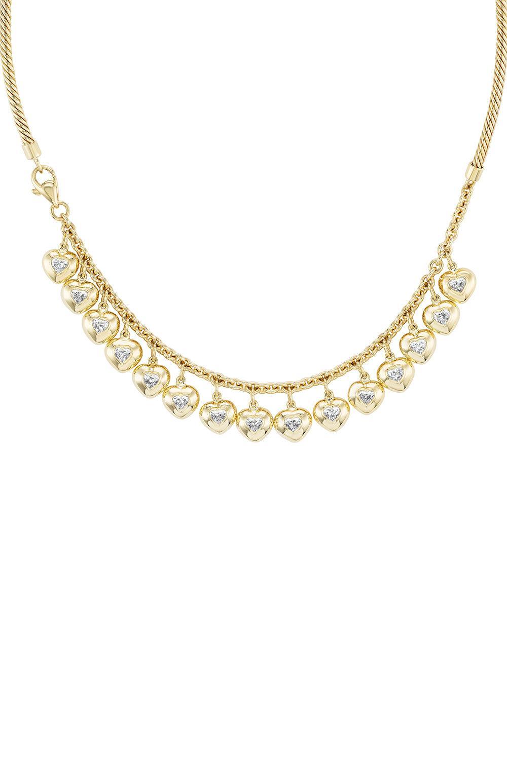 Diamond Heart Charm Necklace-YELLOW GOLD-17-JEWELRYFINE JEWELNECKLACE O-EMILY P WHEELER
