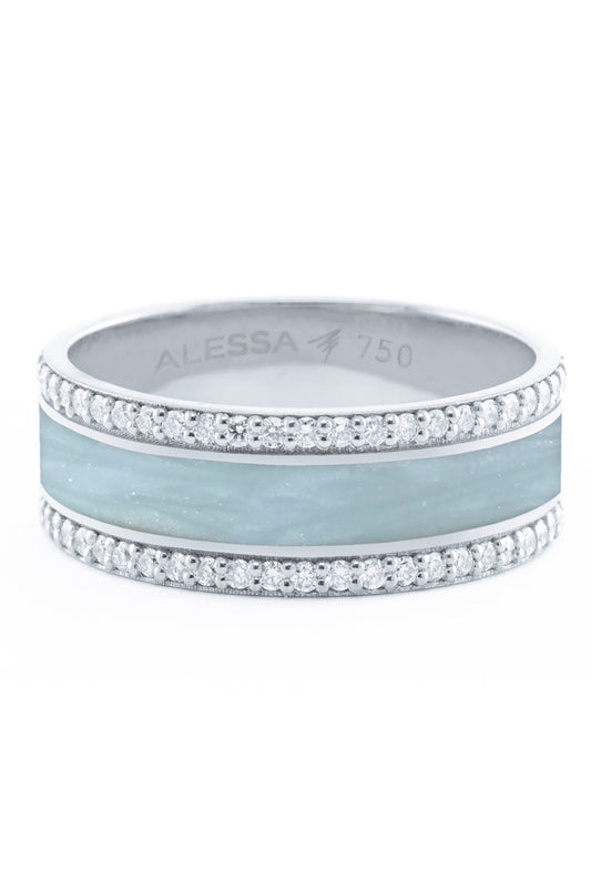 Diamond Blue Border Ring
