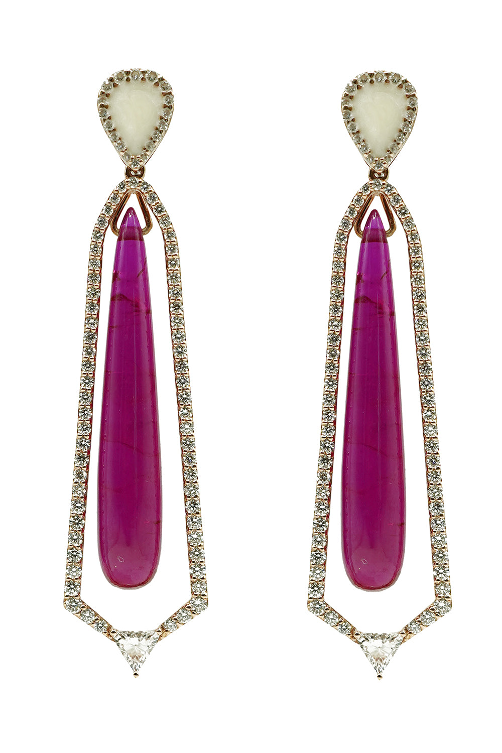 Ruby Diamond Drop Earrings