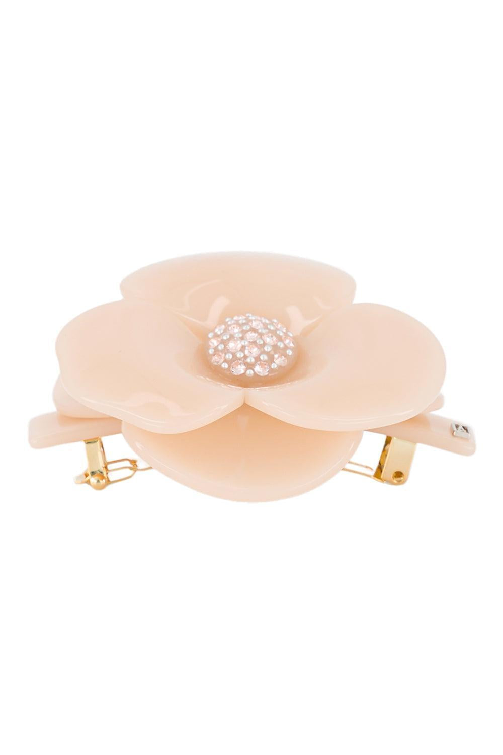 Camelia Side Barette - Beige-BROWN-ACCESSORIESPECIALPOP UP-ALEXANDRE DE PARIS
