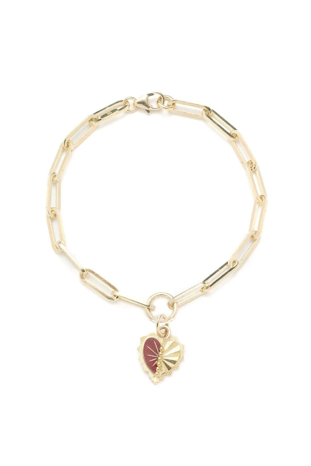 Reflection Heart - Love Classic Fob Clip Chain Bracelet-YELLOW GOLD-JEWELRYFINE JEWELBRACELET O-Vendor