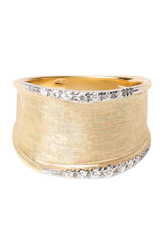 Diamond Lunaria Border Band Ring