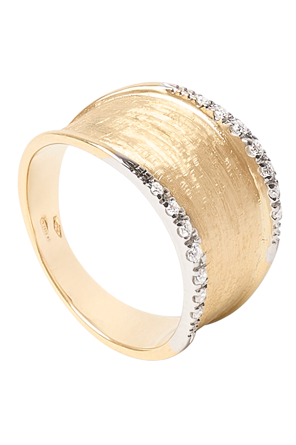 Diamond Lunaria Border Band Ring