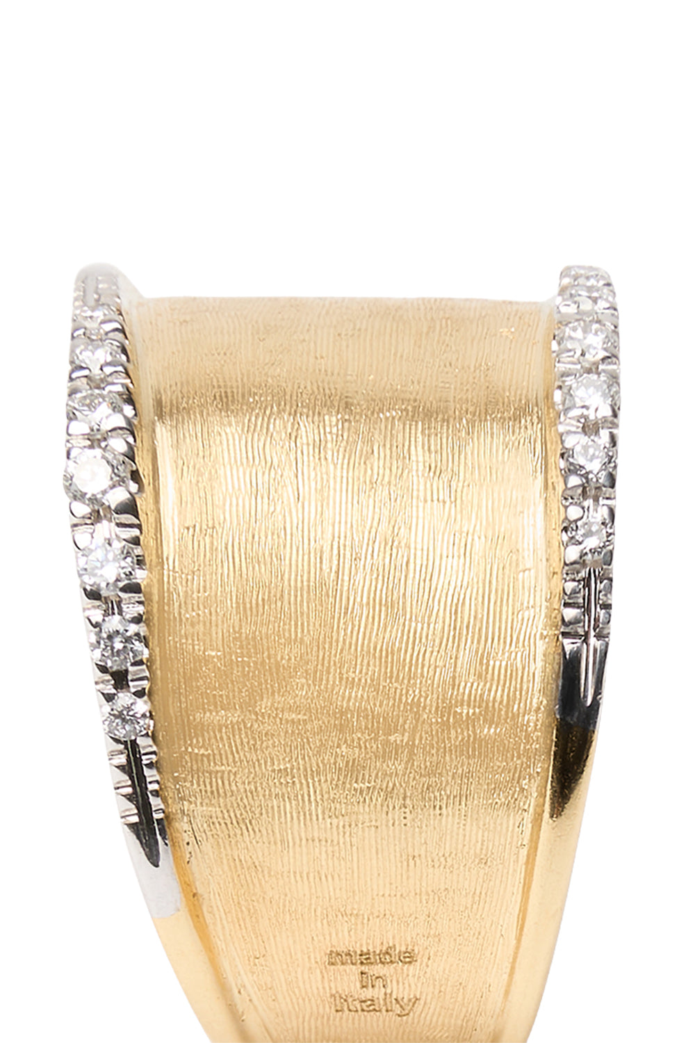 Diamond Lunaria Border Band Ring