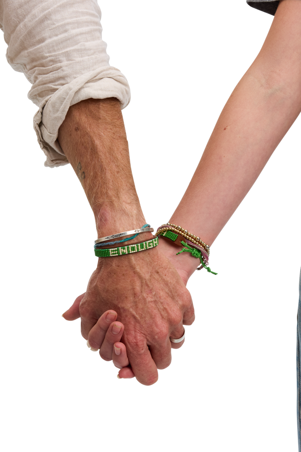 Enough Green Beaded Leather Bracelet Set