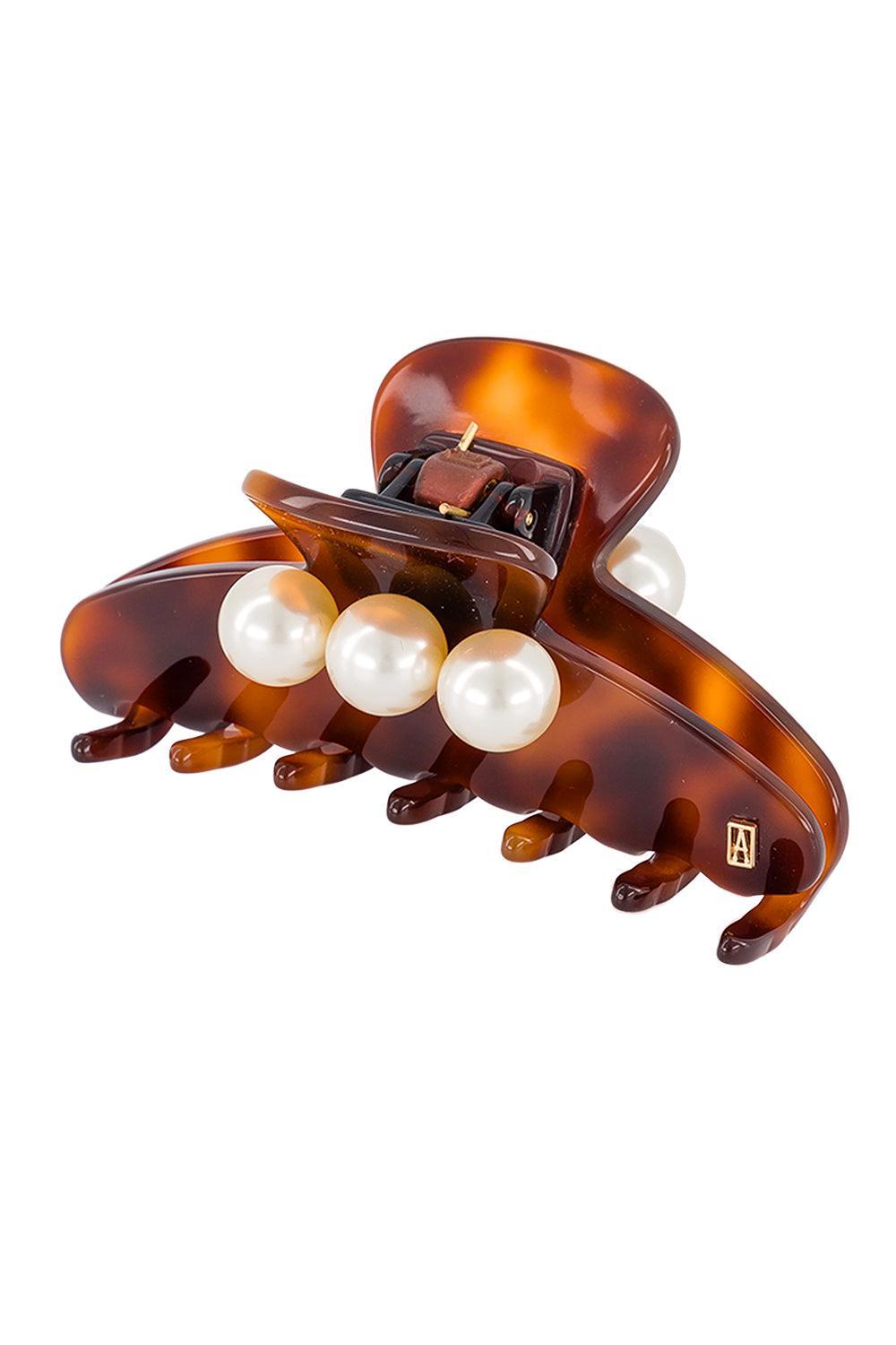 Pearl Oversized Medium Hair Clip - Tortoiseshell-ANIMAL-ACCESSORIESPECIALPOP UP-ALEXANDRE DE PARIS