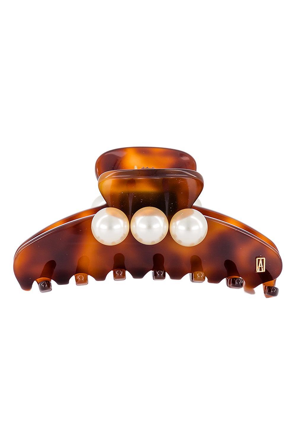 Pearl Oversized Medium Hair Clip - Tortoiseshell-ANIMAL-ACCESSORIESPECIALPOP UP-ALEXANDRE DE PARIS