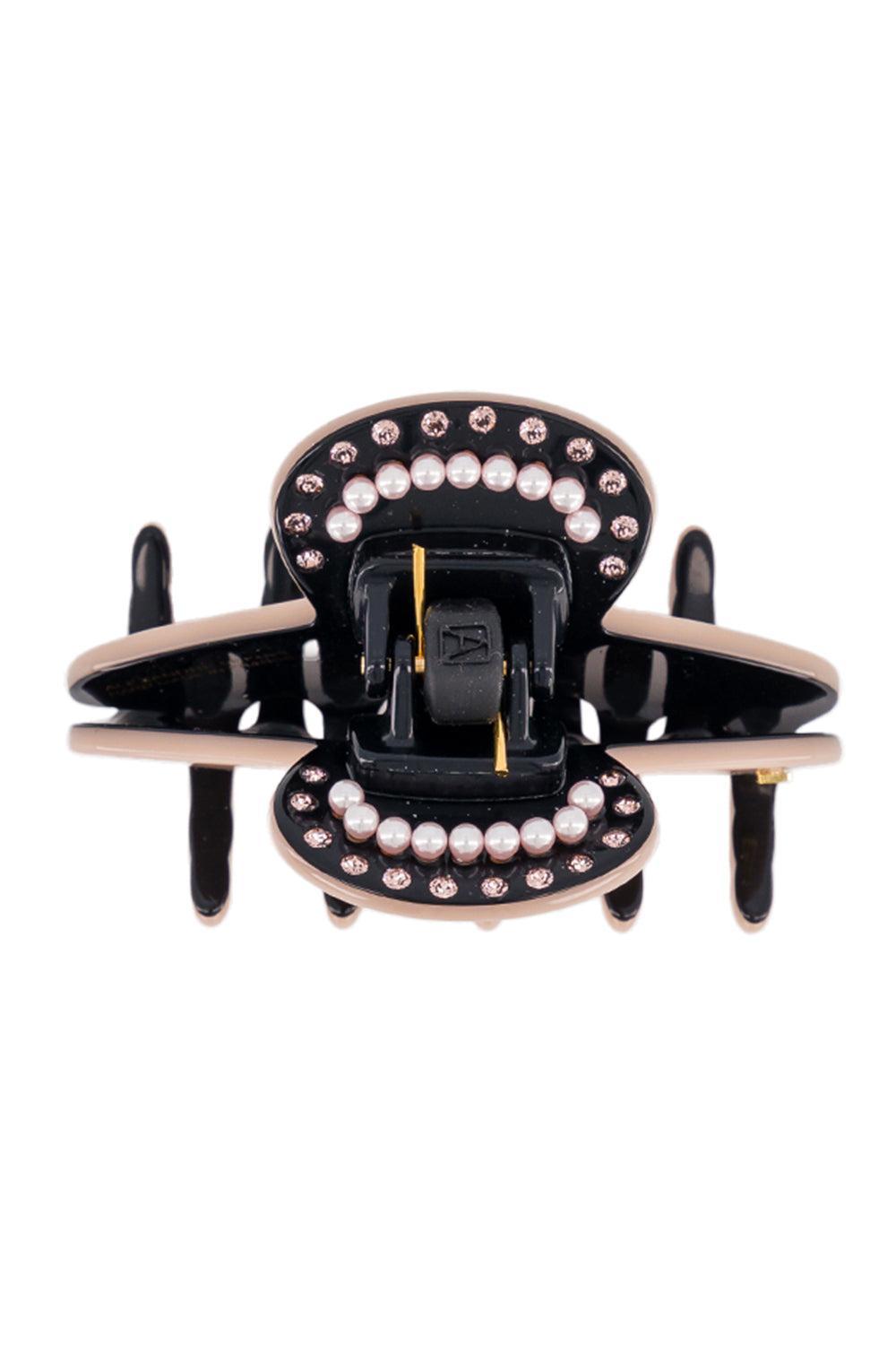 Pearl Crystal Small Hair Clip-BROWN-ACCESSORIESPECIALPOP UP-ALEXANDRE DE PARIS