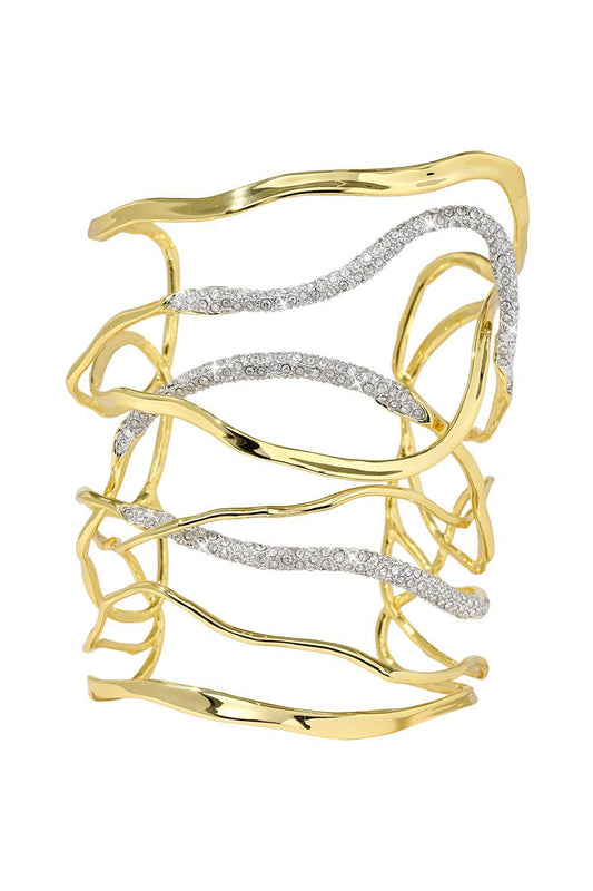 Crystal Intertwined Solanales Wide Cuff Bracelet-YELLOW-JEWELRYBOUTIQUEBRACELET O-ALEXIS BITTAR