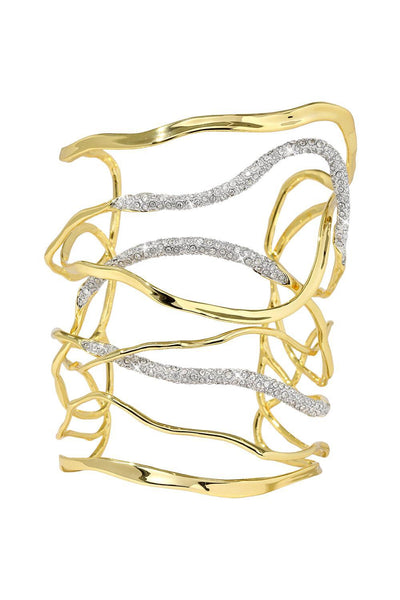 Crystal Intertwined Solanales Wide Cuff Bracelet | ALEXIS BITTAR