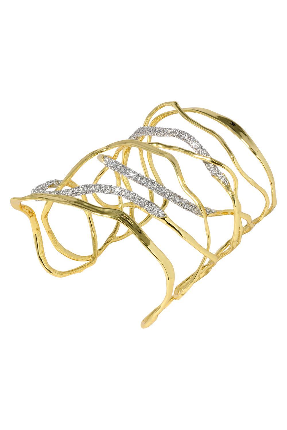 Crystal Intertwined Solanales Wide Cuff Bracelet-YELLOW-JEWELRYBOUTIQUEBRACELET O-ALEXIS BITTAR