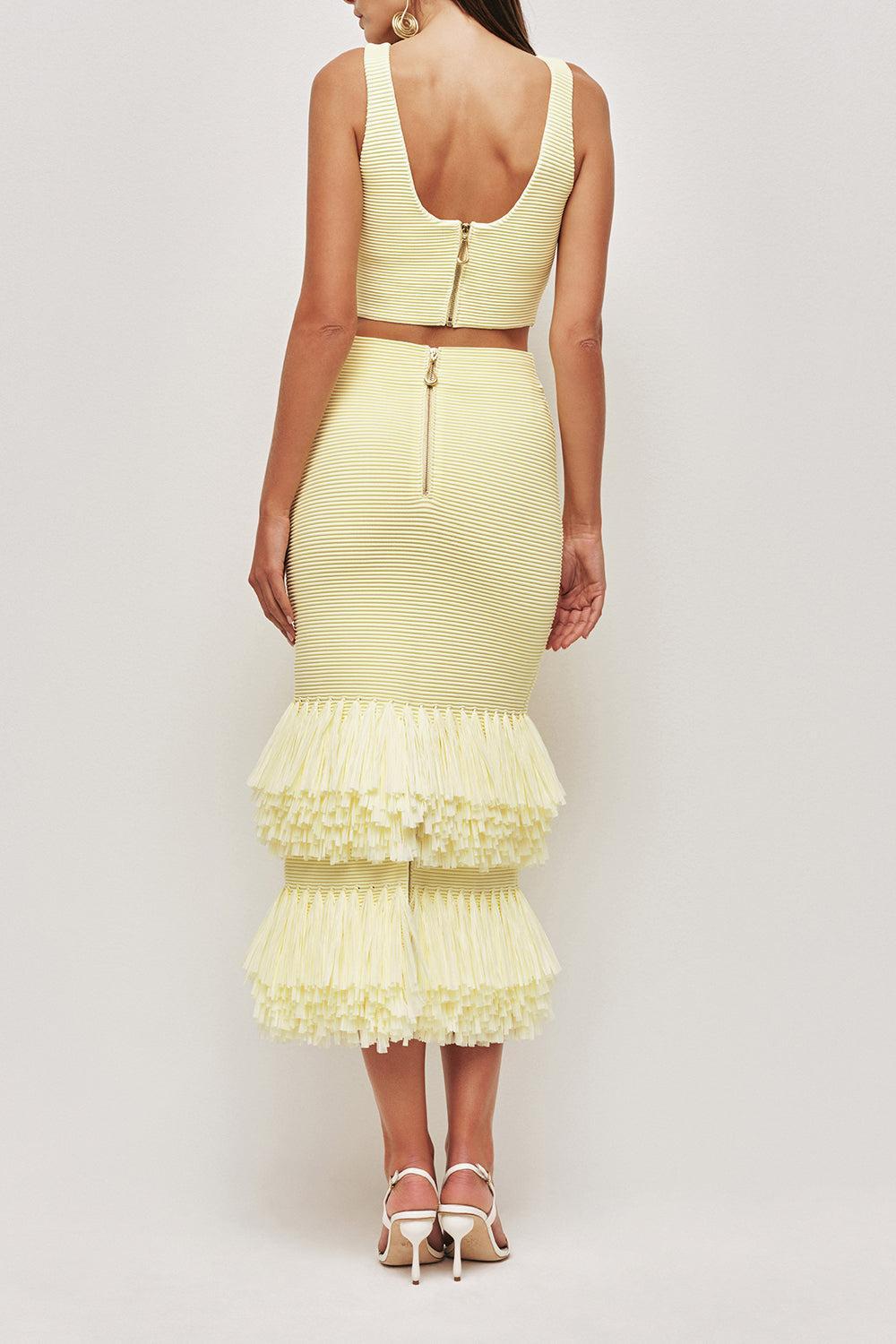 Agave Midi Skirt-LEMON-XS-CLOTHINGSKIRTMAXI-AJE