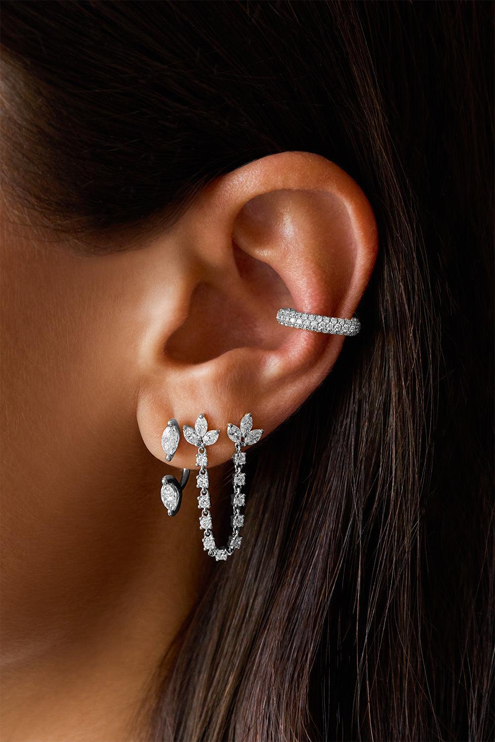 Diamond Classic Marquise Orbit Earrings-WHITE GOLD-JEWELRYFINE JEWELEARRING-ANITA KO