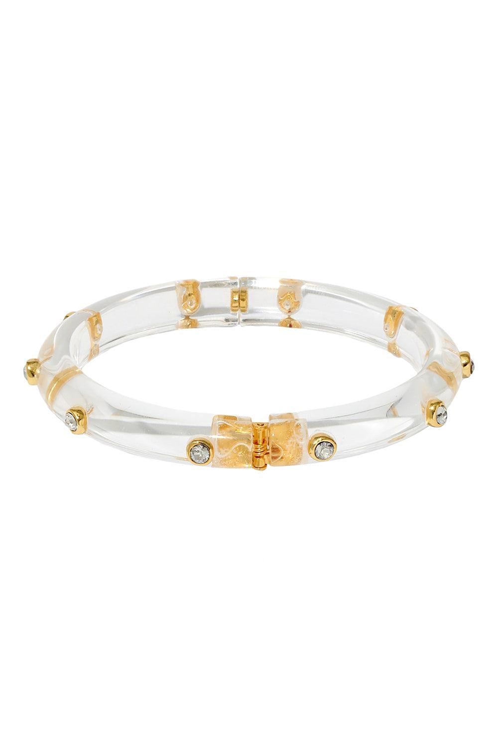 Crystal Lucite Studded Hinge Bracelet-CLEAR YL-JEWELRYBOUTIQUEBRACELET O-ALEXIS BITTAR