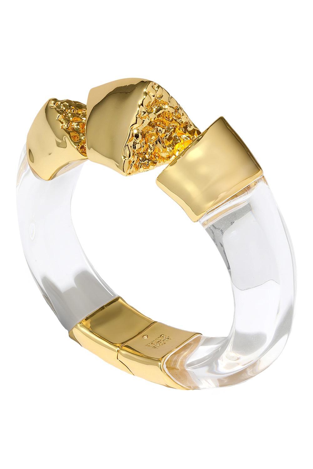 Clear Lucite Brutalist Hinge Bracelet