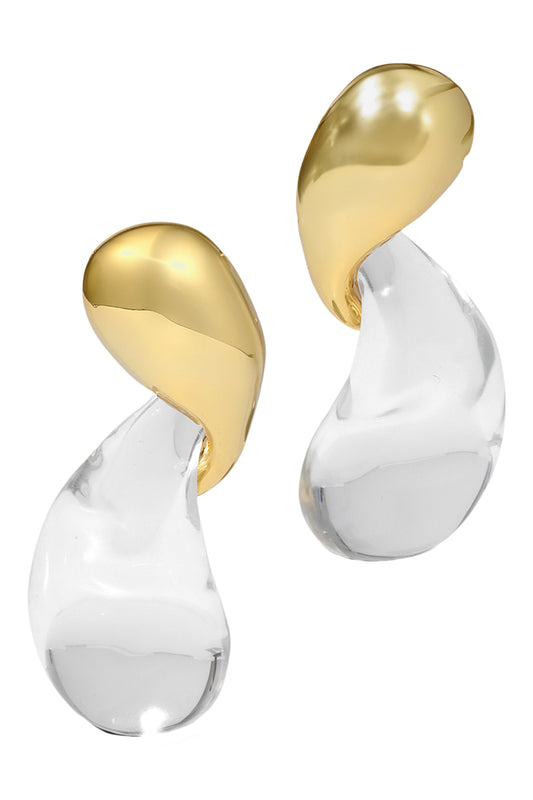 Liquid Lucite Modernist Earrings