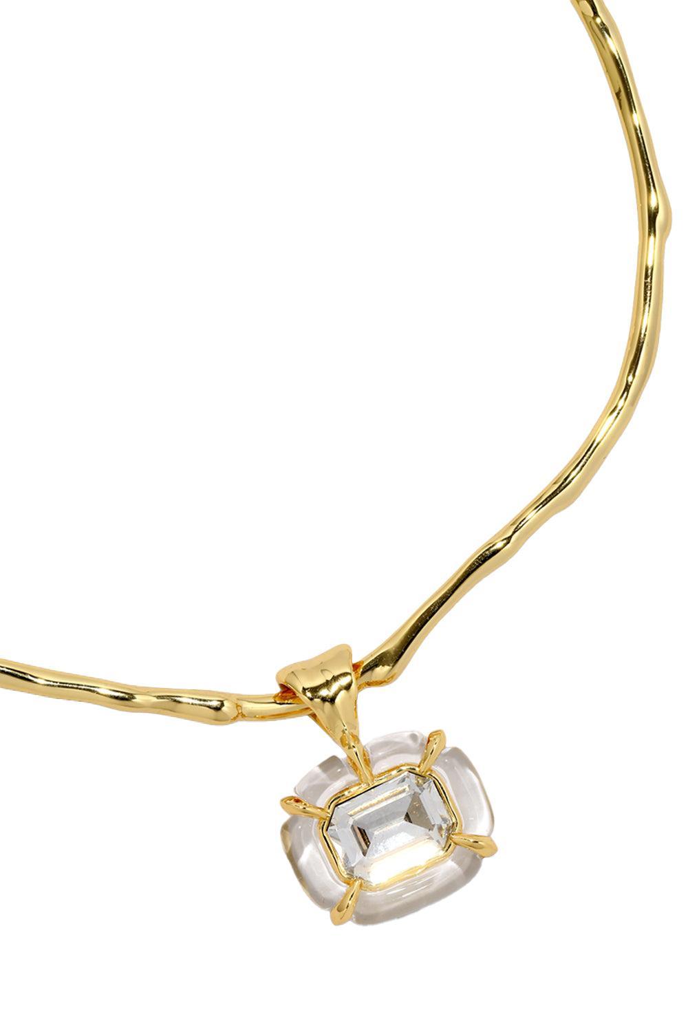 Crystal Liquid Lucite Jeweled Collar Necklace