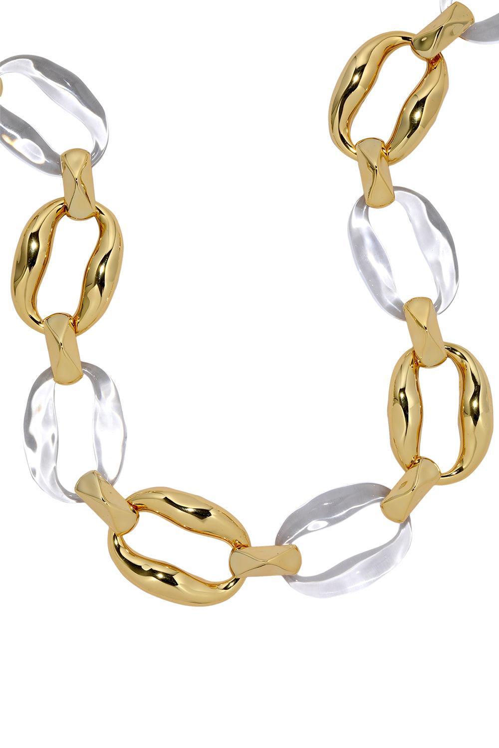 Liquid Lucite Link Necklace-YELLOW-JEWELRYBOUTIQUENECKLACE O-ALEXIS BITTAR