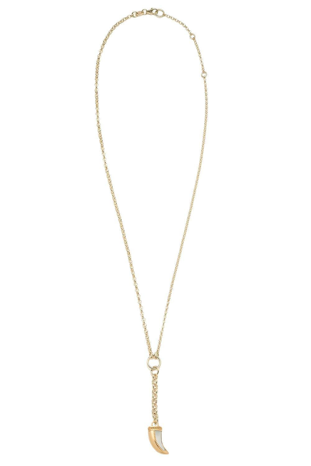 Green Prasiolite Small La Loba Claw Belcher Necklace-YELLOW GOLD-JEWELRYFINE JEWELNECKLACE O-FOUNDRAE