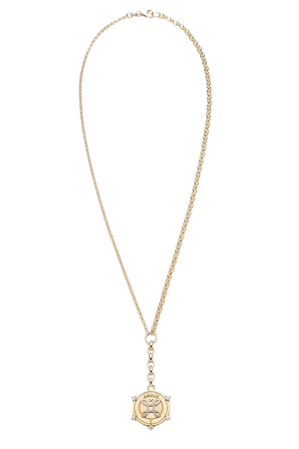 Amate - True Love Medium Mixed Belcher Extension Chain Necklace-YELLOW GOLD-JEWELRYFINE JEWELNECKLACE O-FOUNDRAE