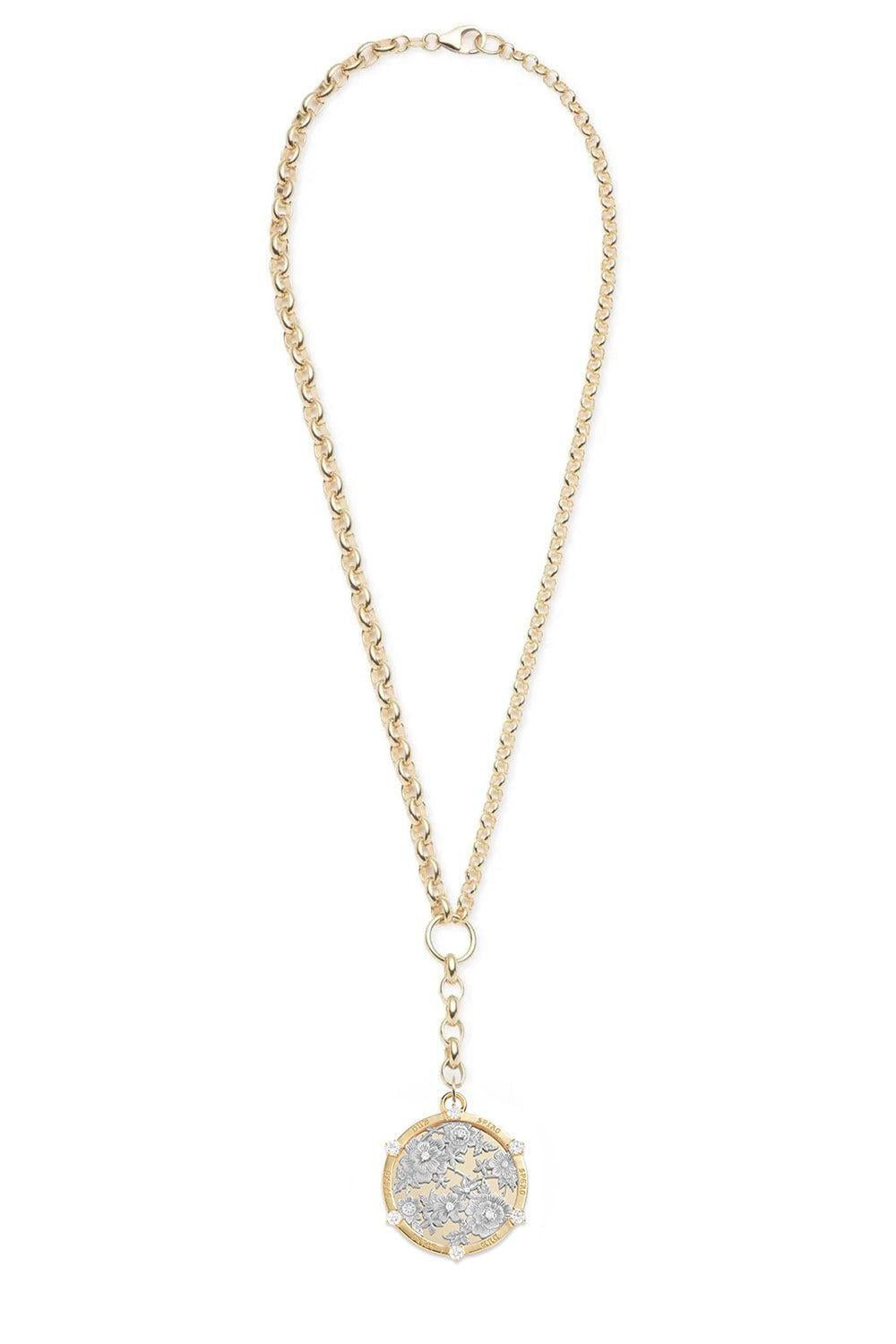Floral Screen Resilience Heavy Mixed Belcher Necklace-YELLOW GOLD-JEWELRYFINE JEWELNECKLACE O-FOUNDRAE