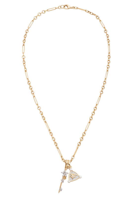 Resilience - Diamond Blossoms And Thorn Mixed Clip Necklace