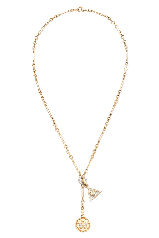 Reverie Resilience - Diamond Butterfly Blossom Mixed Clip Extension Necklace
