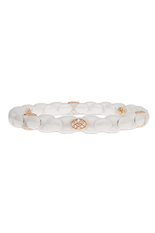 Six Diamond White Anaconda Bracelet