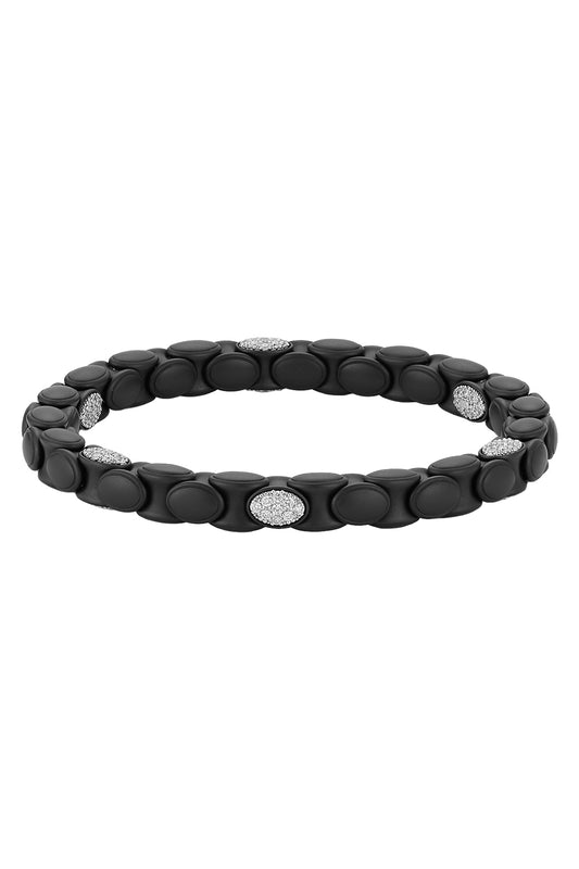 Six Diamond Black Anaconda Bracelet