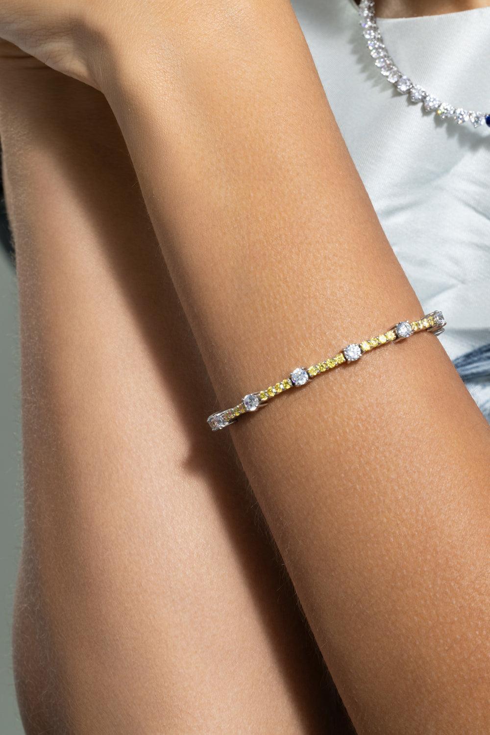 Canary White Tennis Bracelet-WHITE-JEWELRYBOUTIQUEEARRING-FANTASIA by DESERIO
